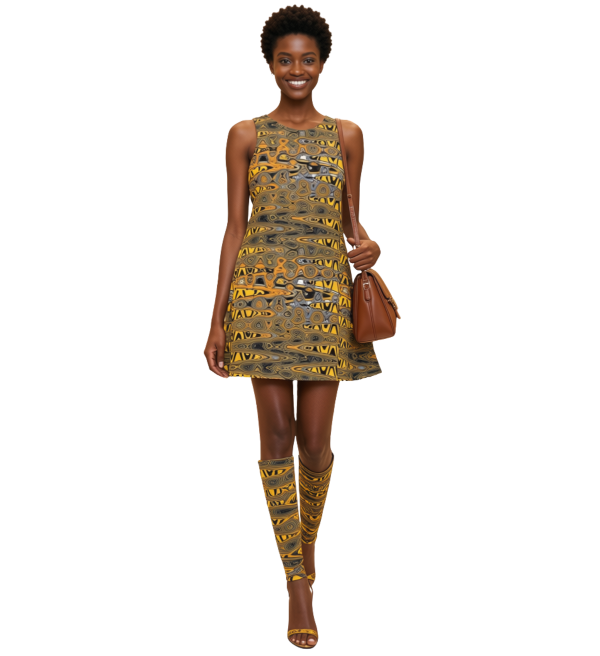 Afro Patchwork Print Design 1.2 A-Line Dress