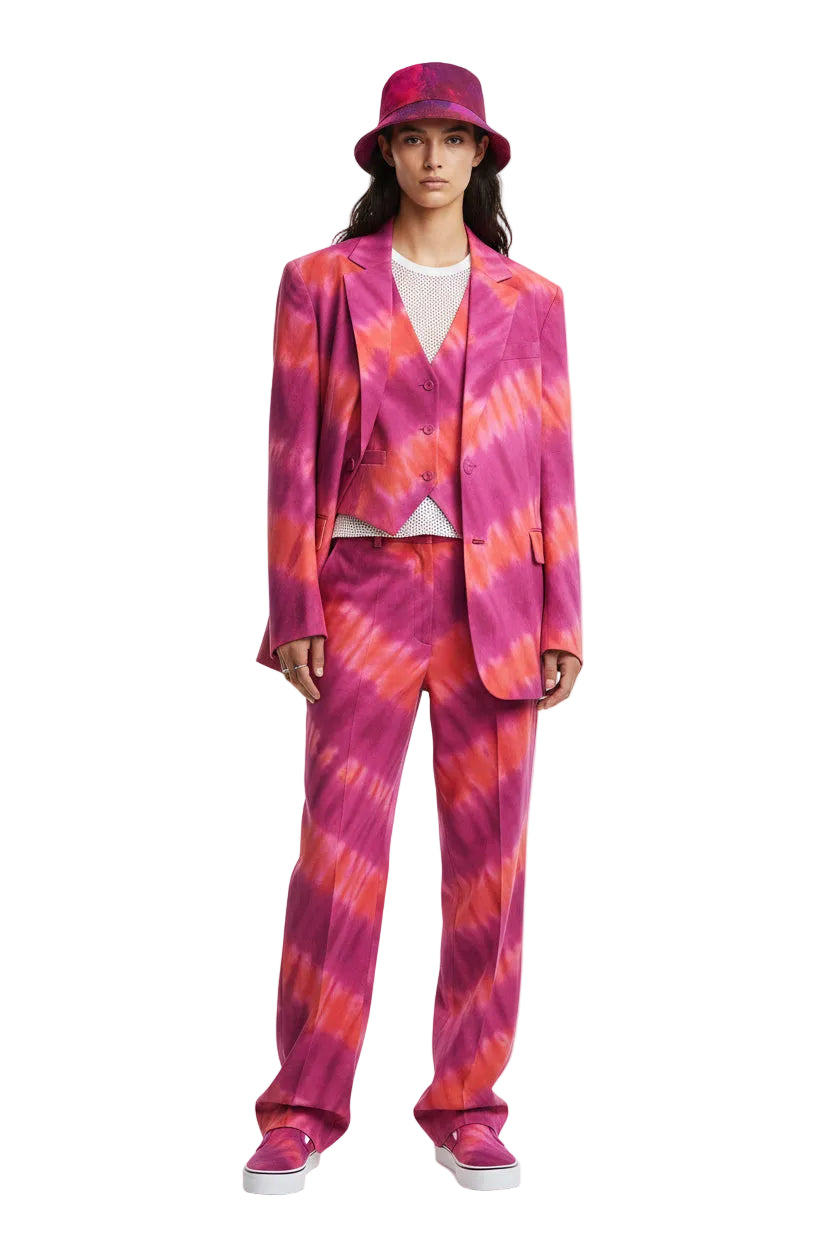 Violet and Red Tie-Dyed Bucket Hat