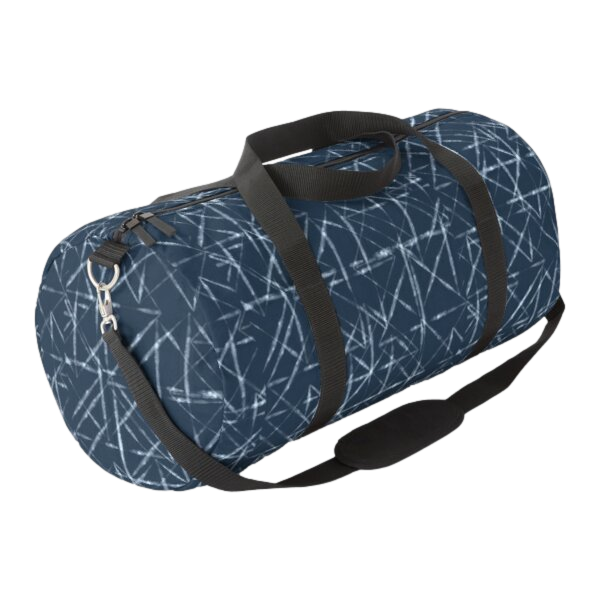 Tie Dye Indigo and White Print Design 3 Duffle Bag