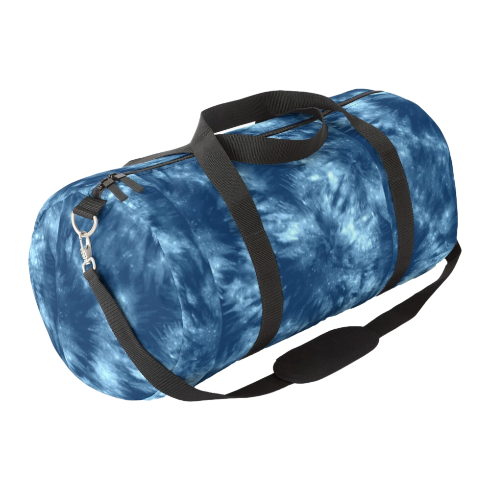 Tie Dye Indigo and White Print Design 2 Duffle Bag
