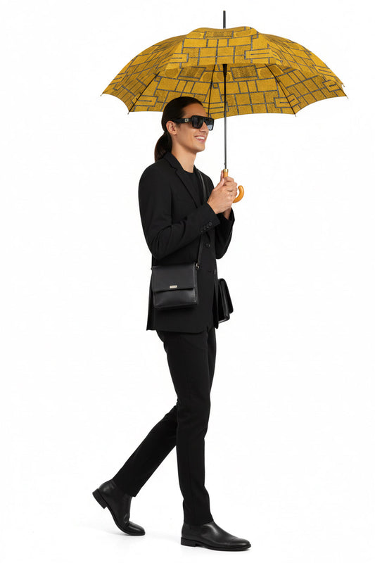 Umbrella Afro Patchwork Print Design 2