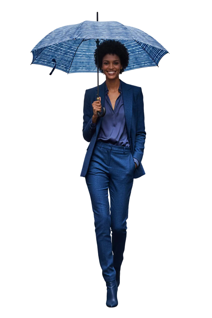 Umbrella Blue & white Tie Dye Seamless Pattern