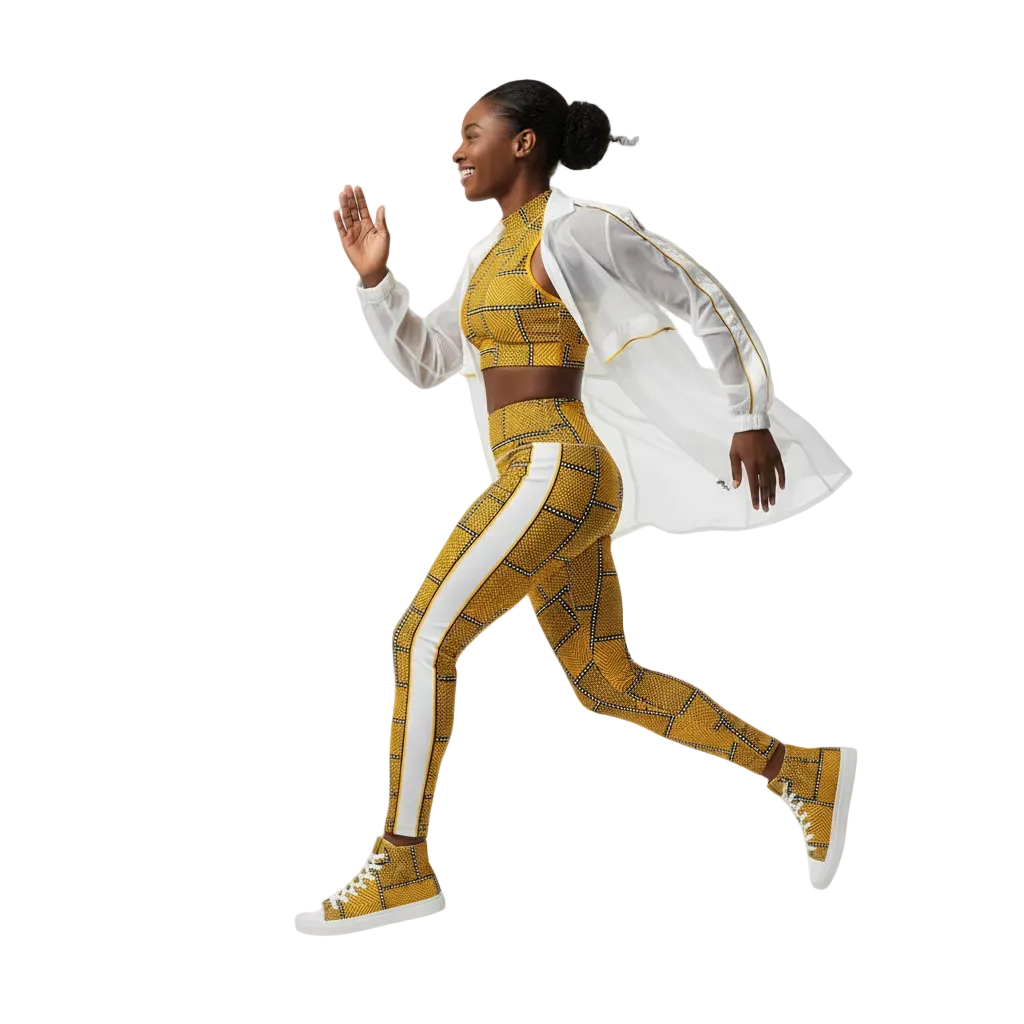 Women’s high top canvas shoes Afro Patchwork Print Design 2