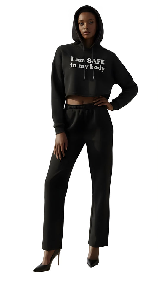 Crop Hoodie Self Love - I Am Safe In My Body