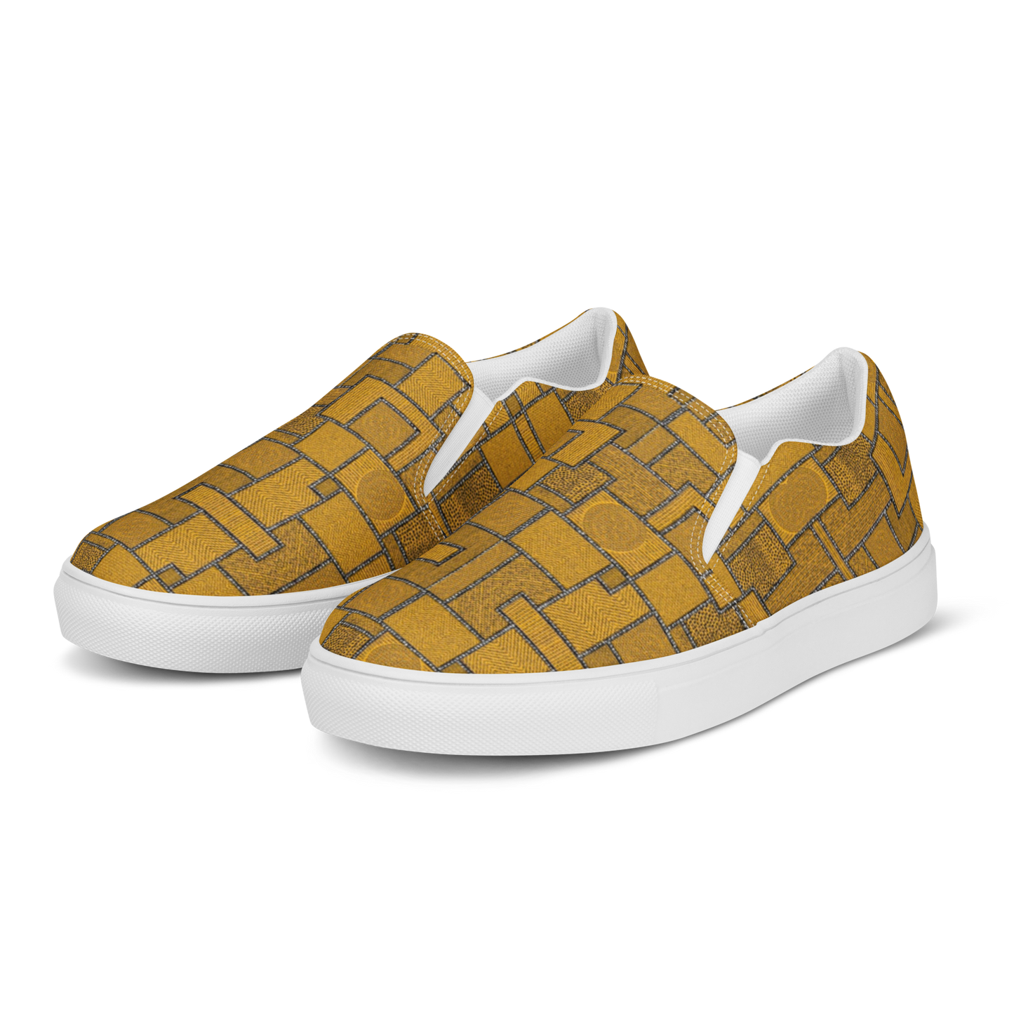 Women's Slip On Canvas Shoes Full Cover Afro Patchwork Print Design 3