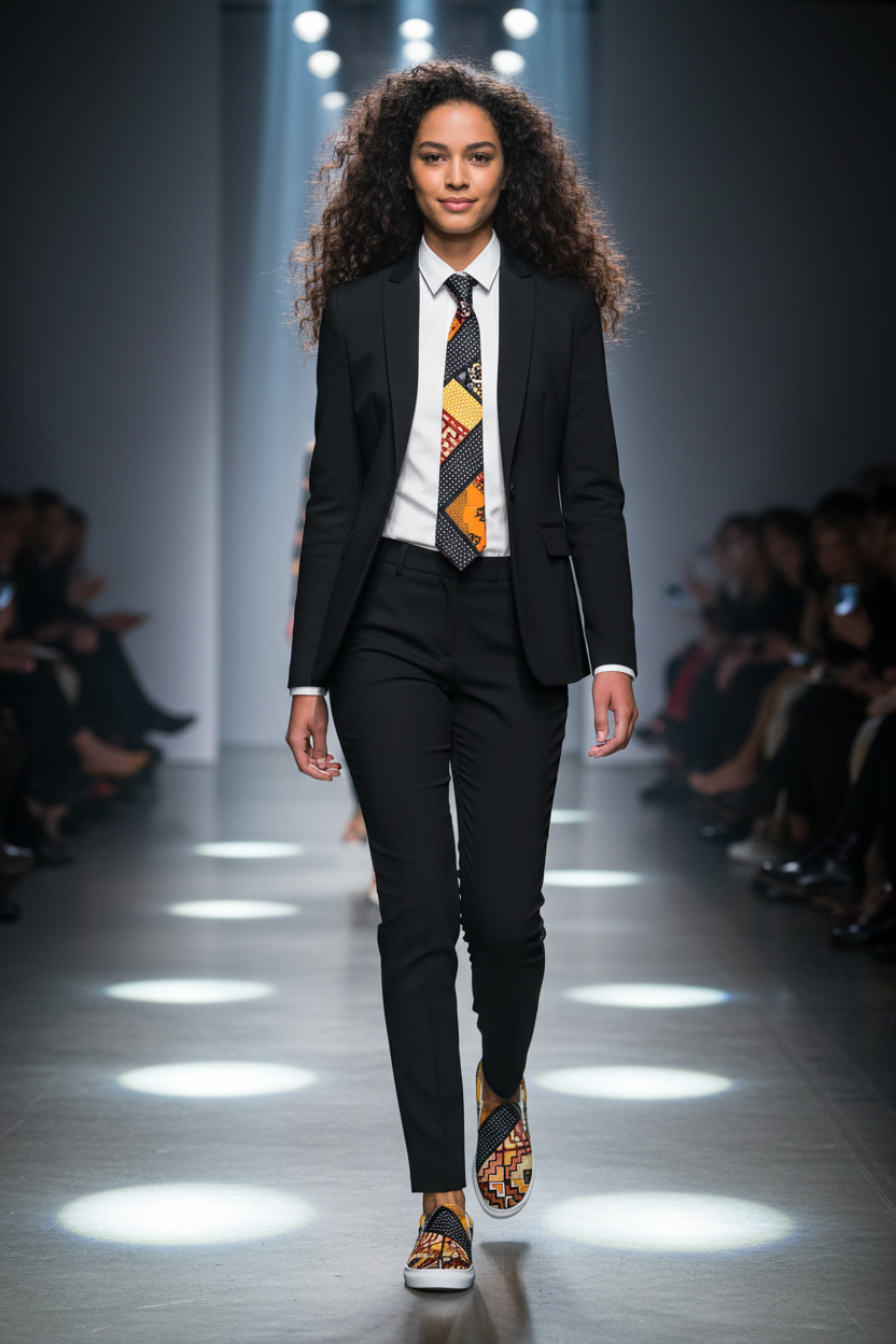 Women's Slip On Canvas Shoes Full Cover Afro Patchwork Print Design 2