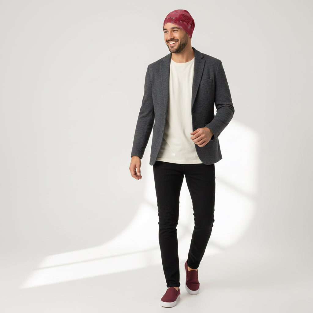 Beanie Viva Magenta Abstract Print Design 22.1 - Metaverse