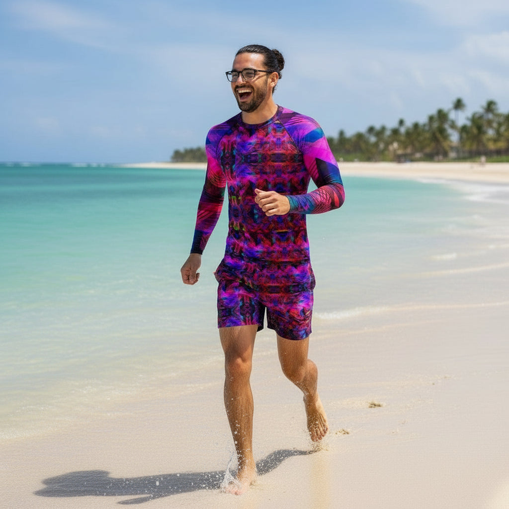 Men’s Rash Guard Long Sleeved Abstract Print 6