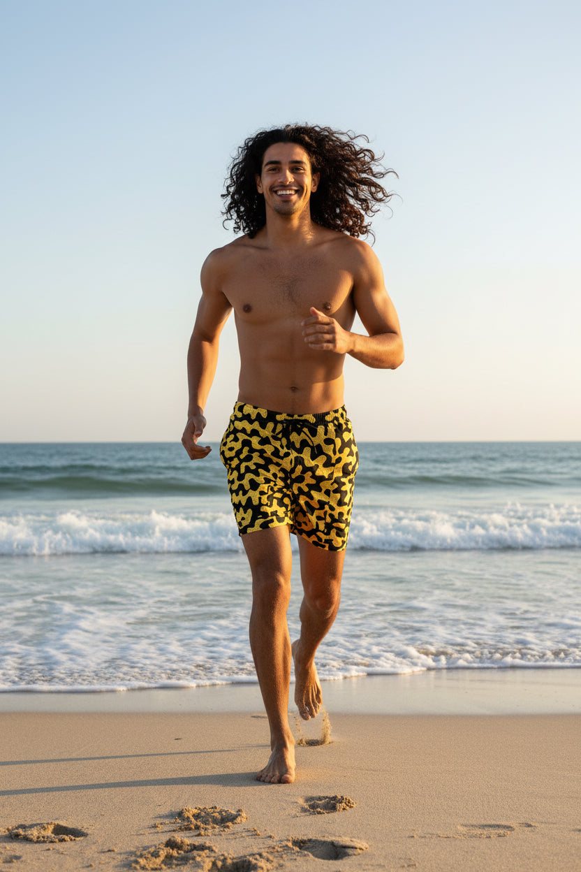 Men’s Recycled Swim Trunks Animal African Print
