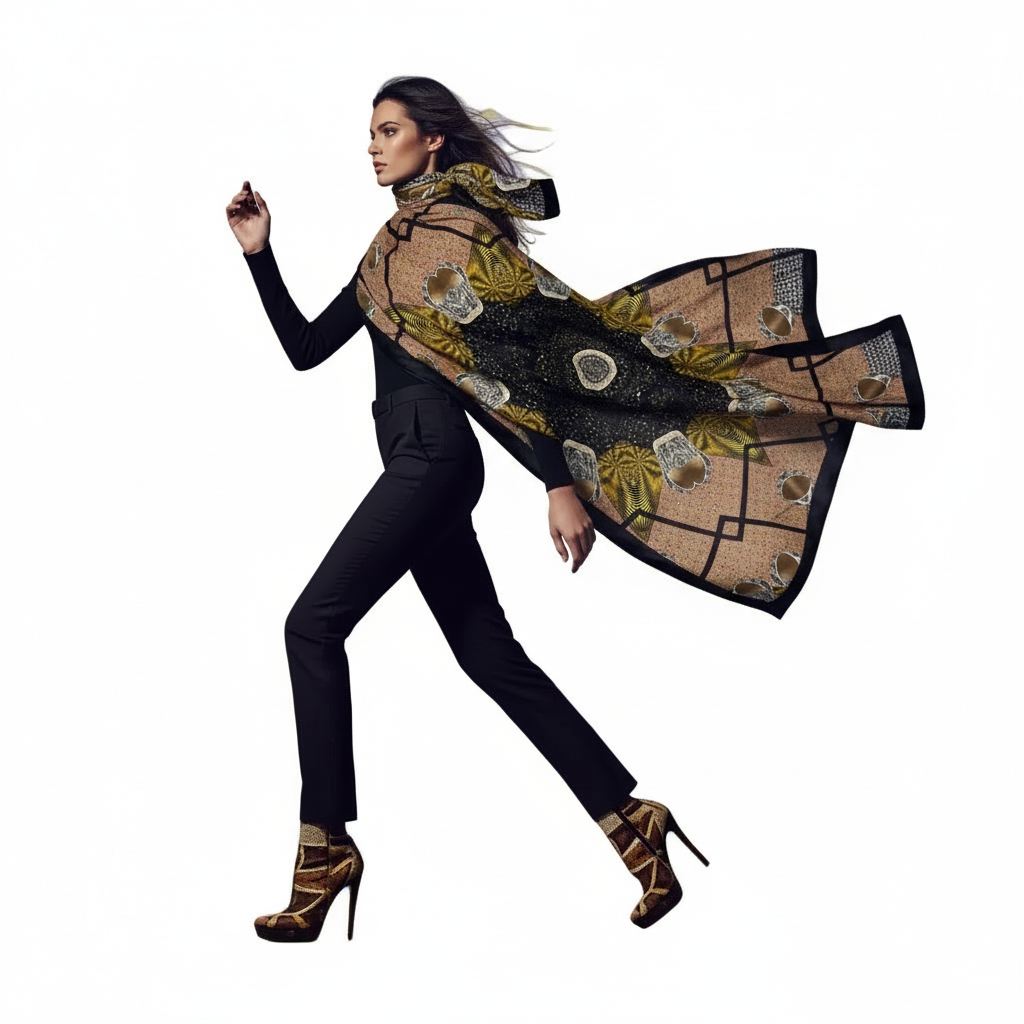 Multi Print with Waves Shoe Scarf2