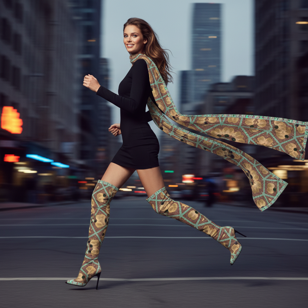 Animal Print Shoe and Bucket Hat Scarf2