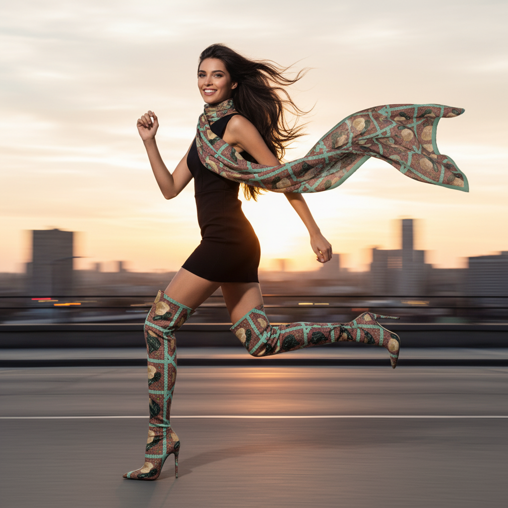 Animal Print Shoe and Bucket Hat Scarf3