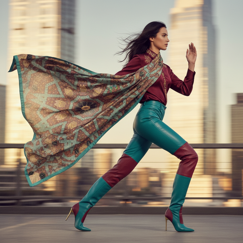 Animal Print Shoe and Bucket Hat Scarf5