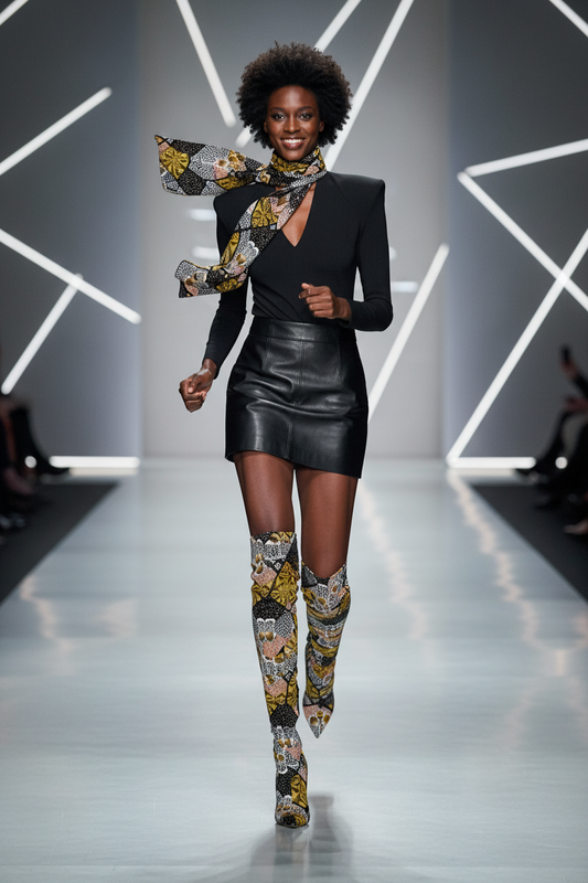 Multi Print with Waves Shoe Scarf1