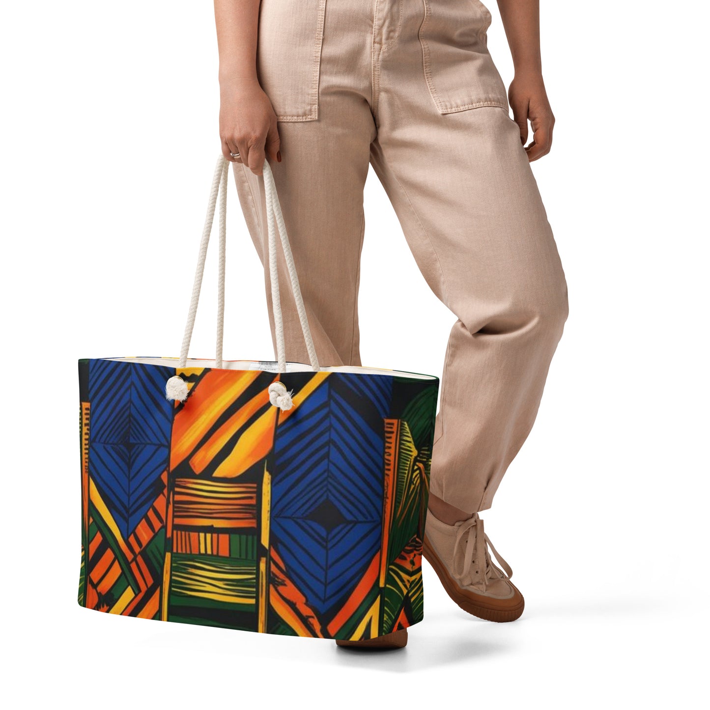 Oversized Weekender African Print Blue
