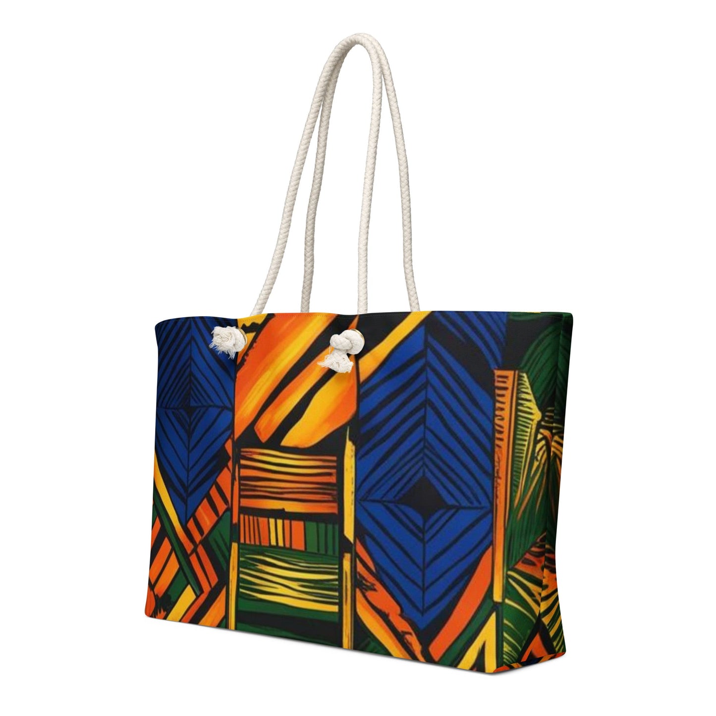 Oversized Weekender Bag African Print Blue KhuKhuZ Fashion & Lifestyle