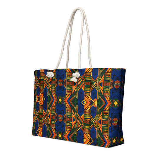 Oversized Weekender African Print Blue 1