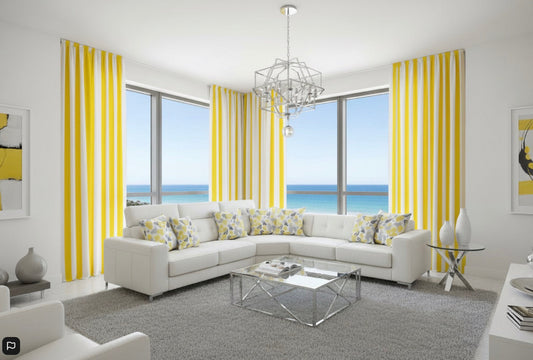 Yellow and Grey Print 1 Cushion BP INTERIOR AND STYLING