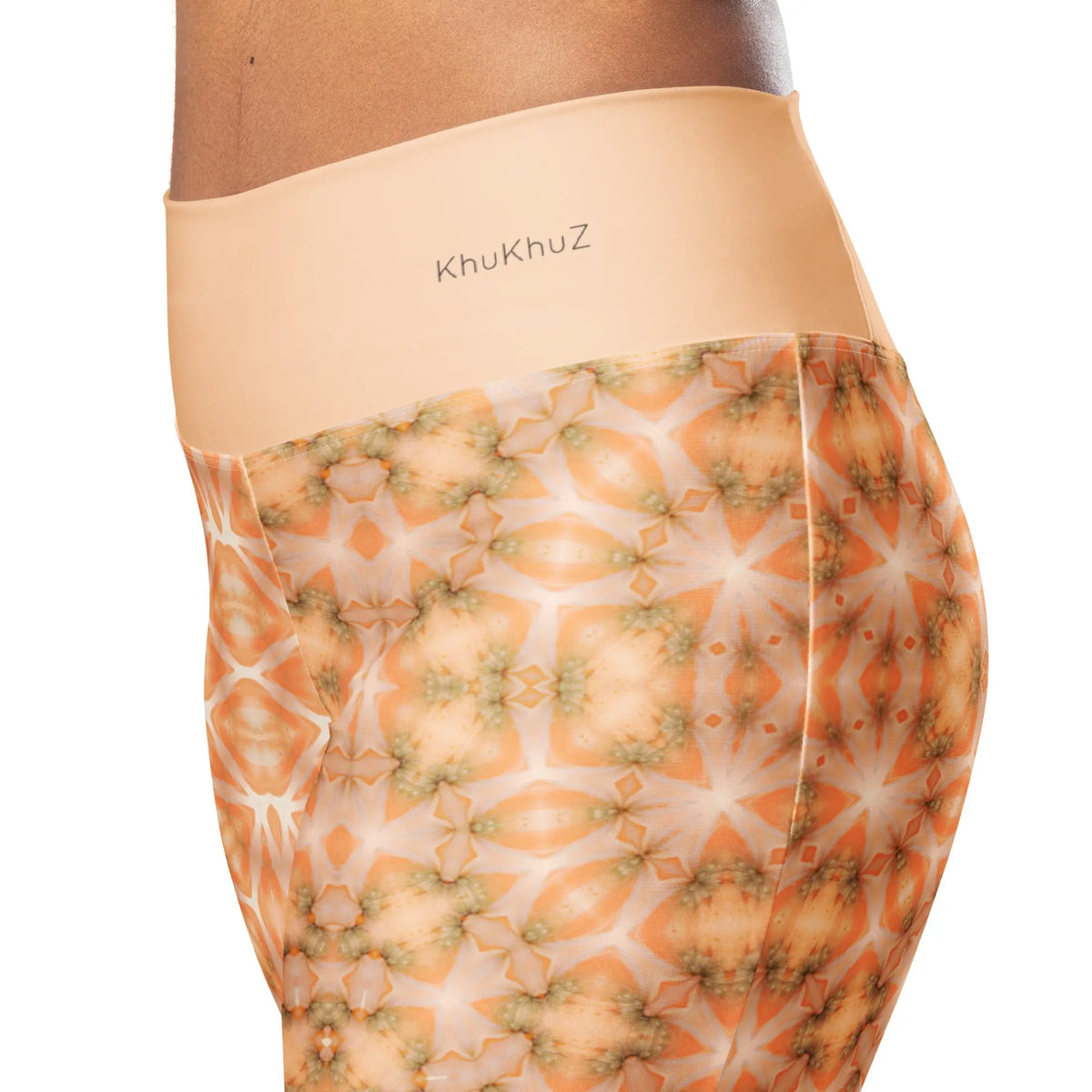 Flare Leggings Peach Fuzz Floral #1.15 KhuKhuZ