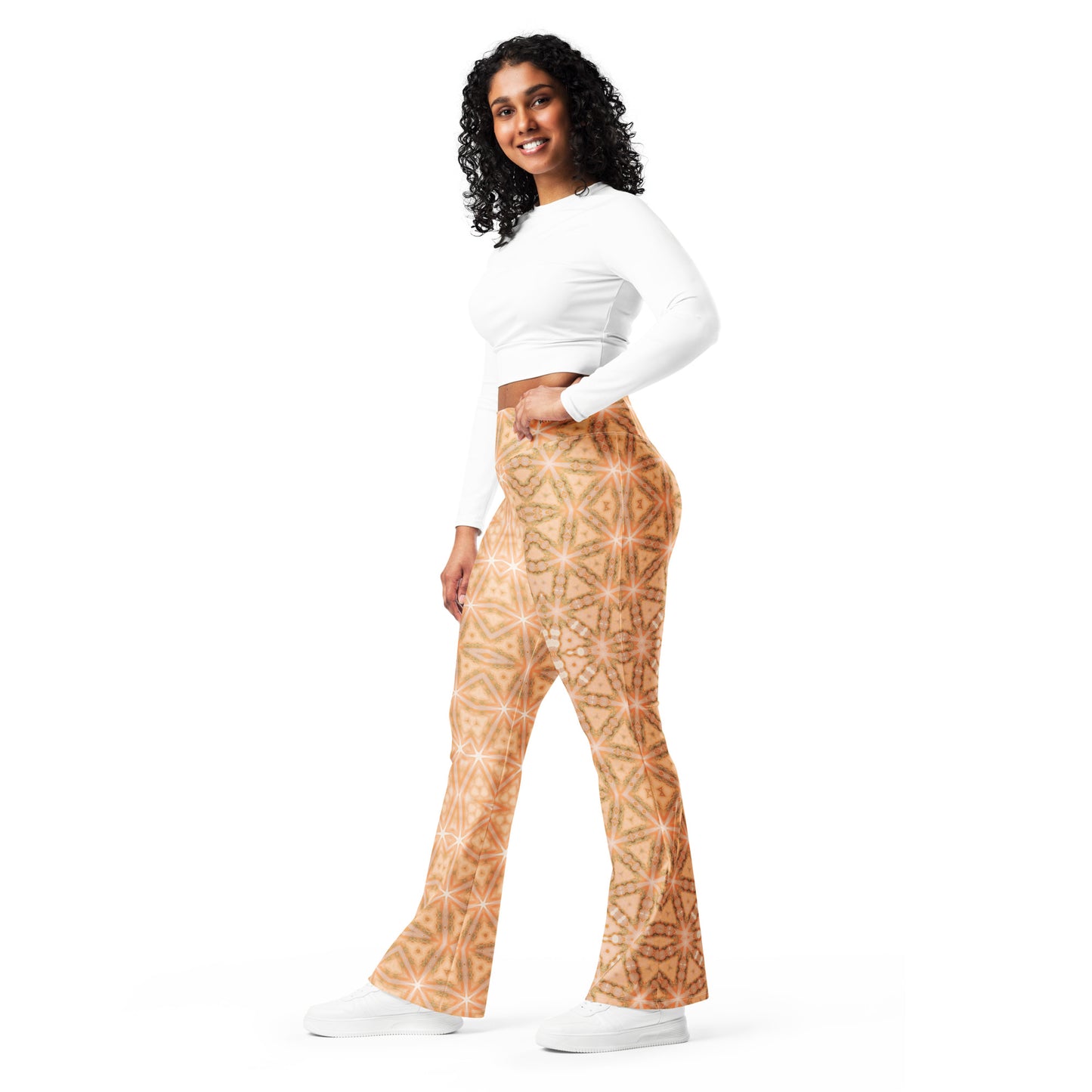 Flare Leggings Peach Fuzz Floral #1.8