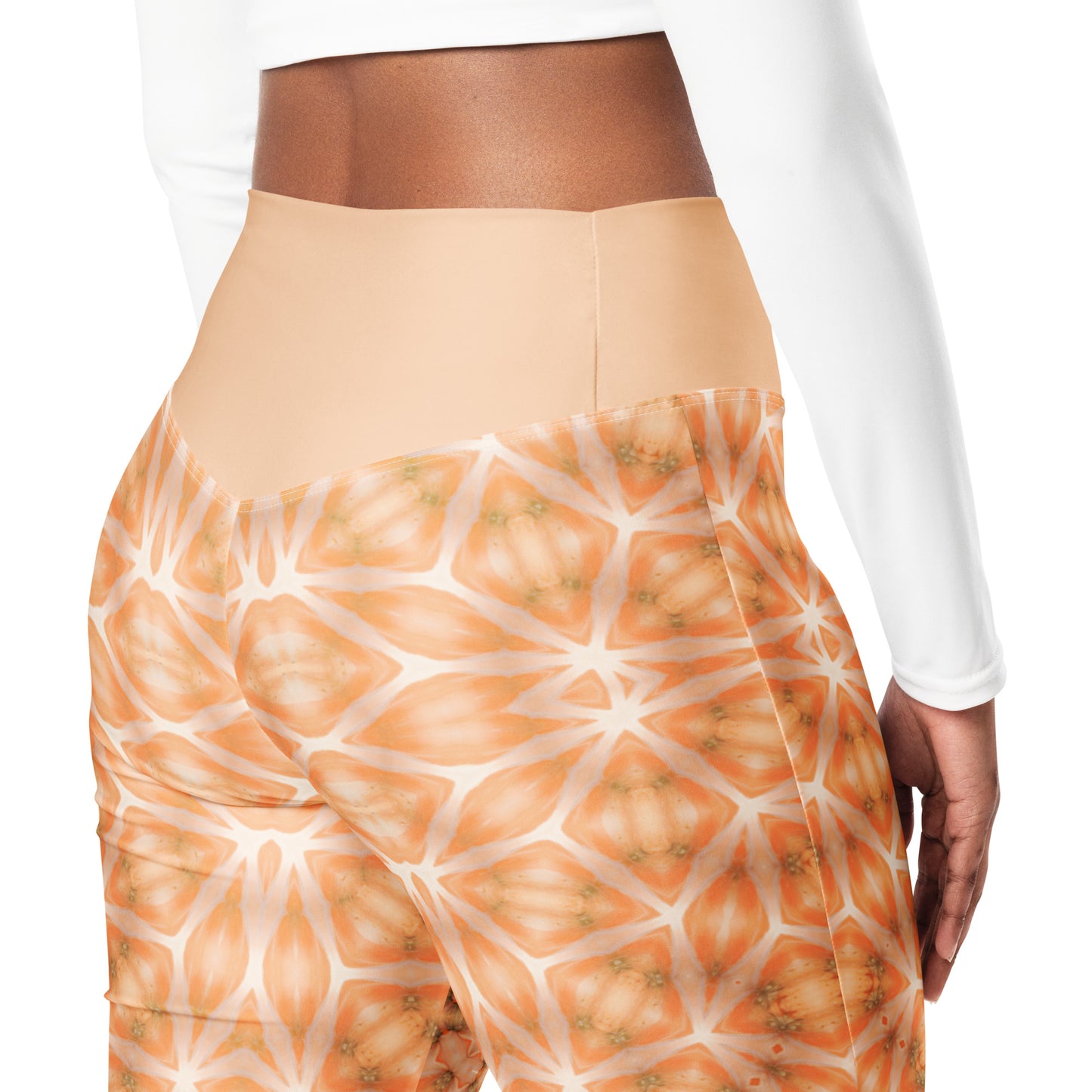 Flare Leggings Peach Fuzz Floral #1.15