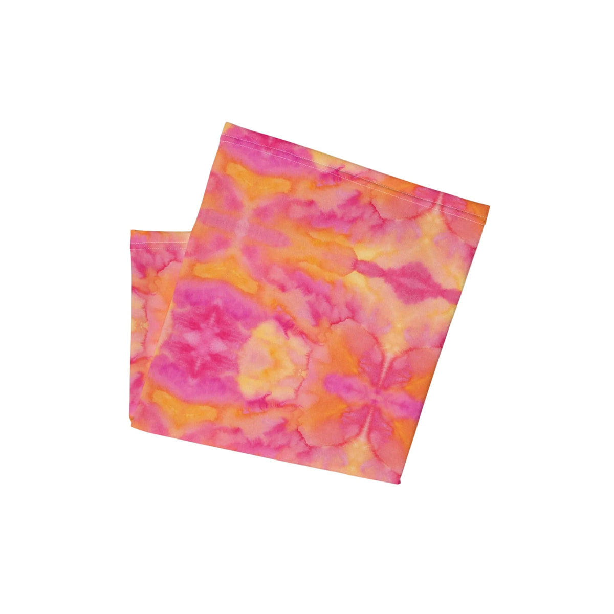 Neck Gaiter Barbie Pink and Yellow Viva Magenta Abstract Print 5.1 KhuKhuZ