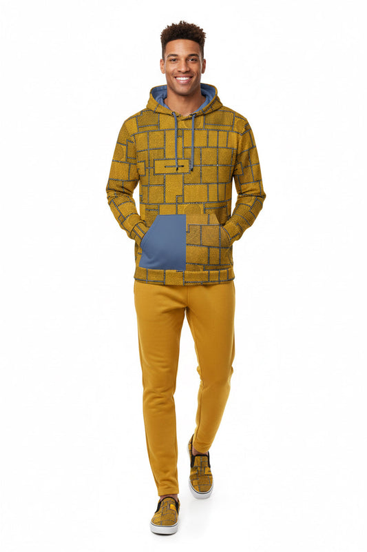 Unisex Hoodie Afro Patchwork Print Design 3 KhuKhuZ