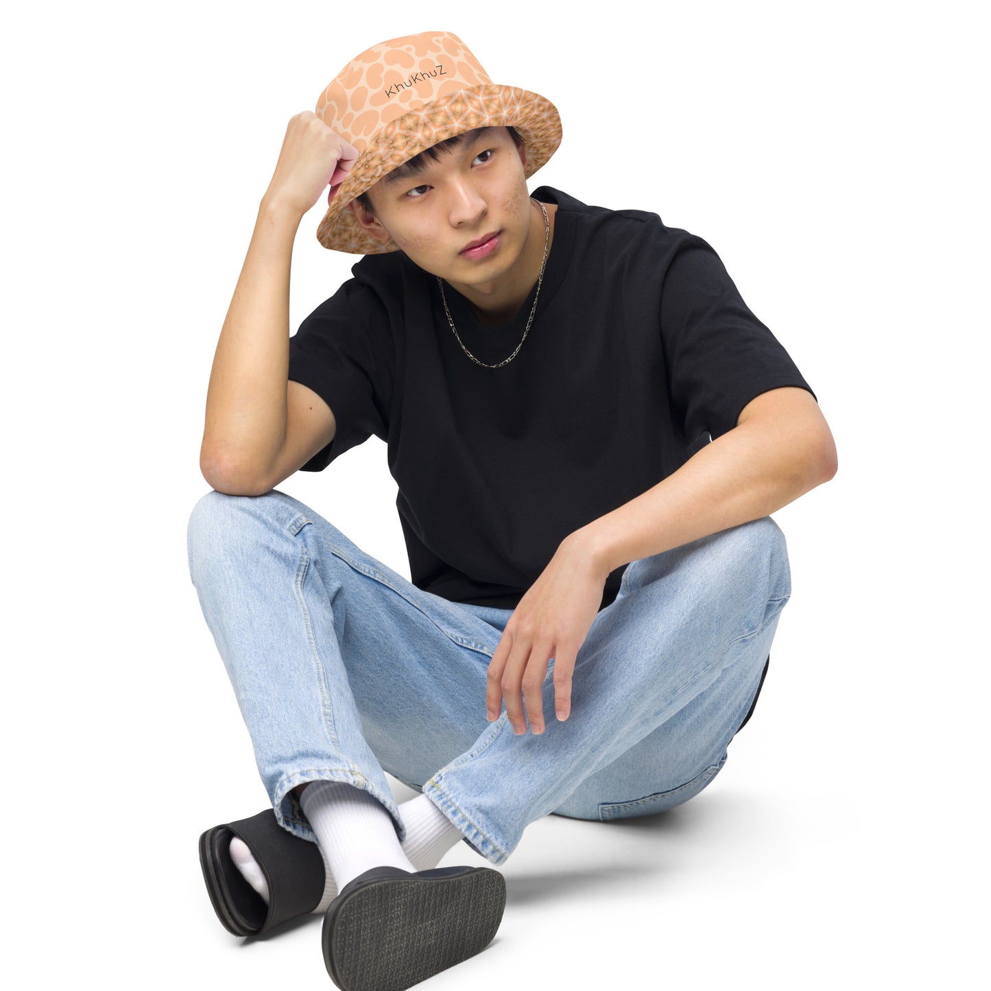 Reversible Bucket Hat Peach Fuzz Print 11 and 1.14
