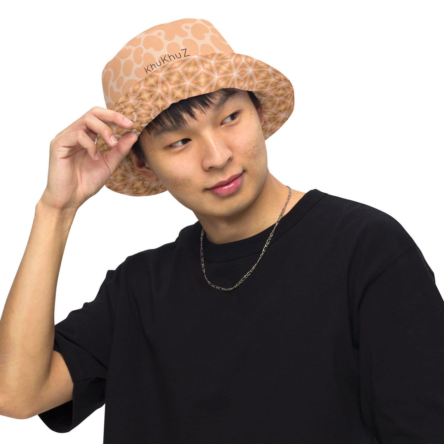 Reversible Bucket Hat Peach Fuzz Print 11 and 1.14