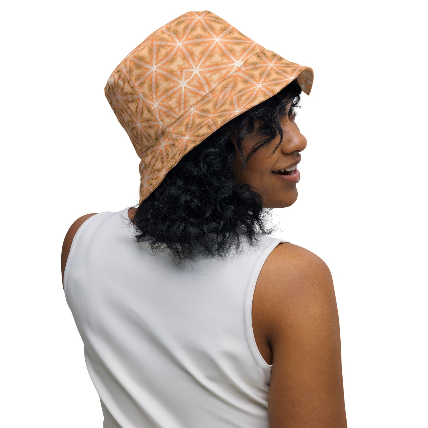 Reversible Bucket Hat Peach Fuzz Print 1.5 and 1.15
