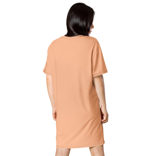 T-shirt Dress Peach Fuzz Print #4