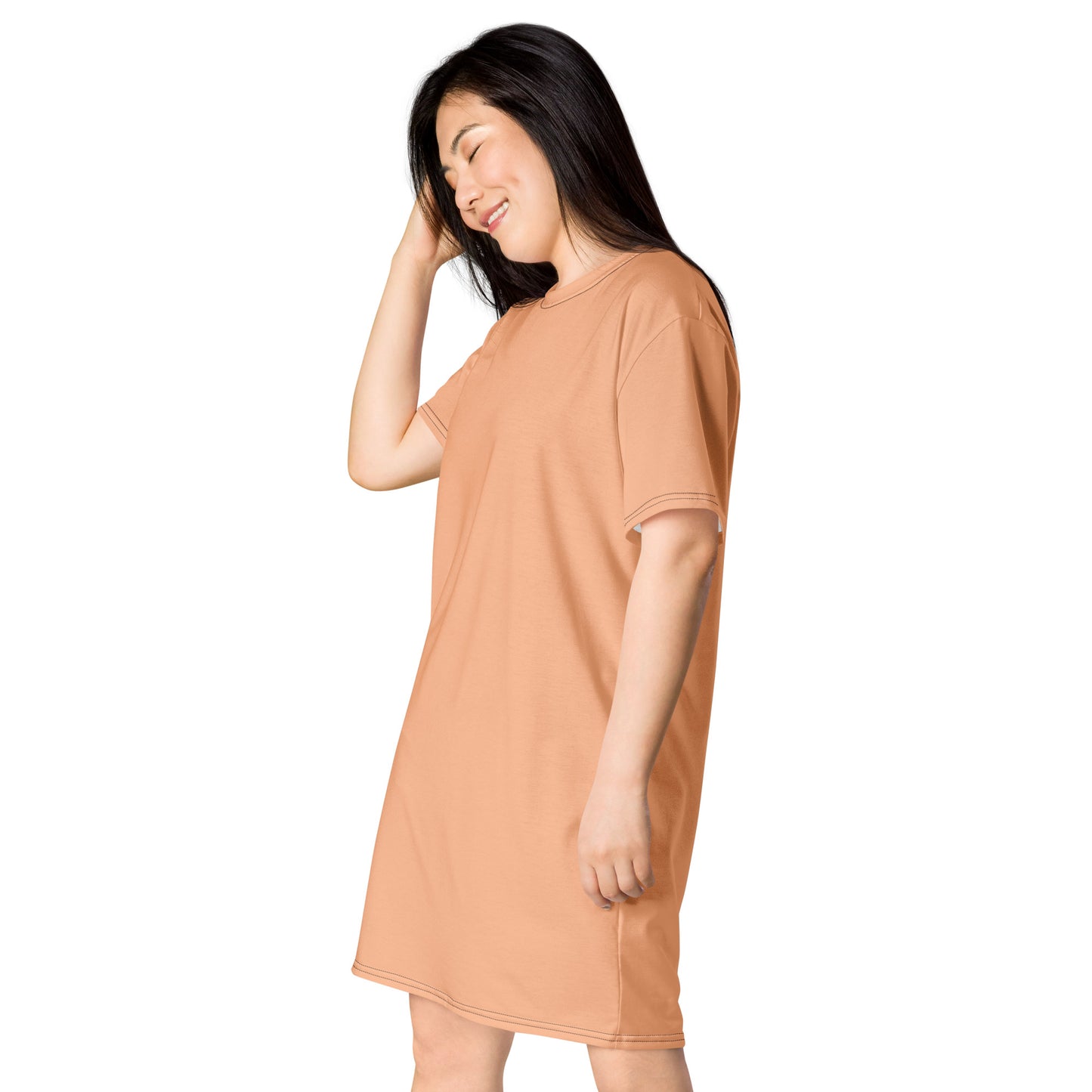 T-shirt Dress Peach Fuzz Print #4