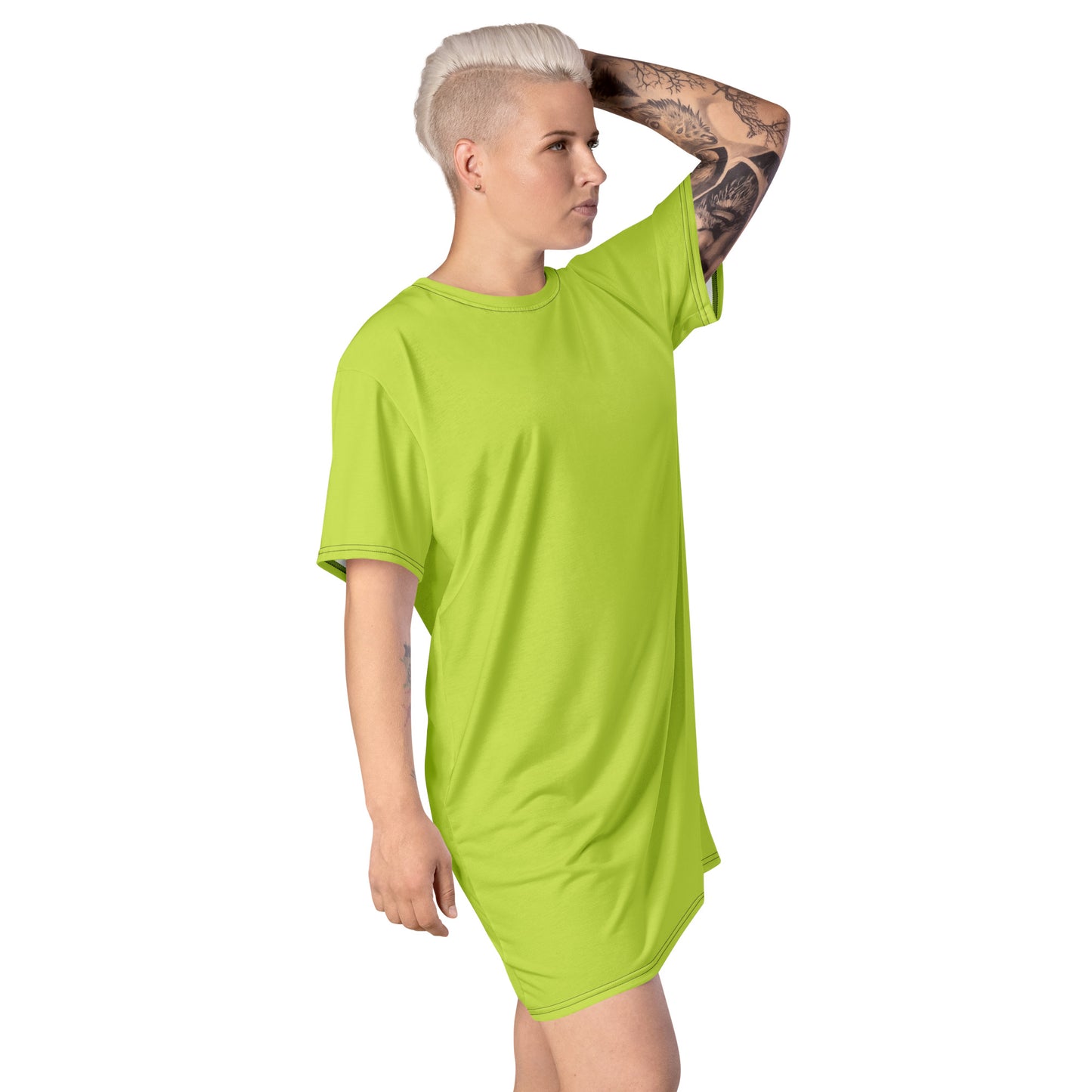 T-shirt Dress Solid Neon Green
