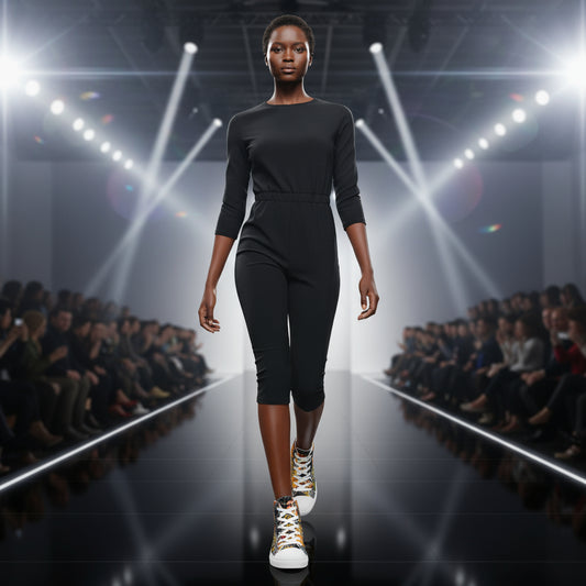 Colorful patterned high-top sneakers