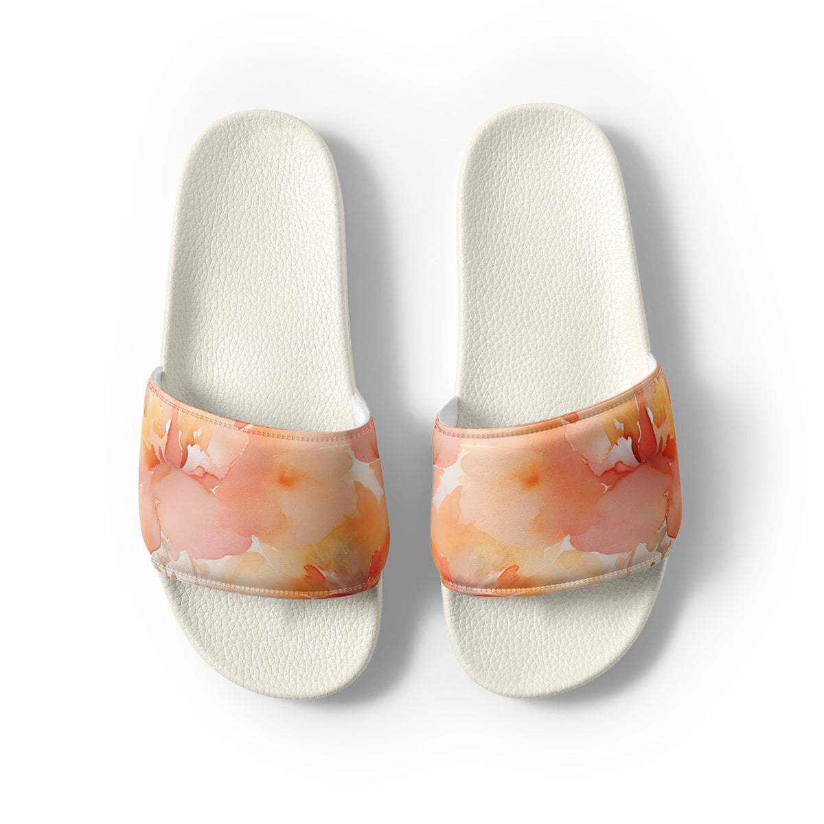 Women's Slides Peach Fuzz Floral Print #9