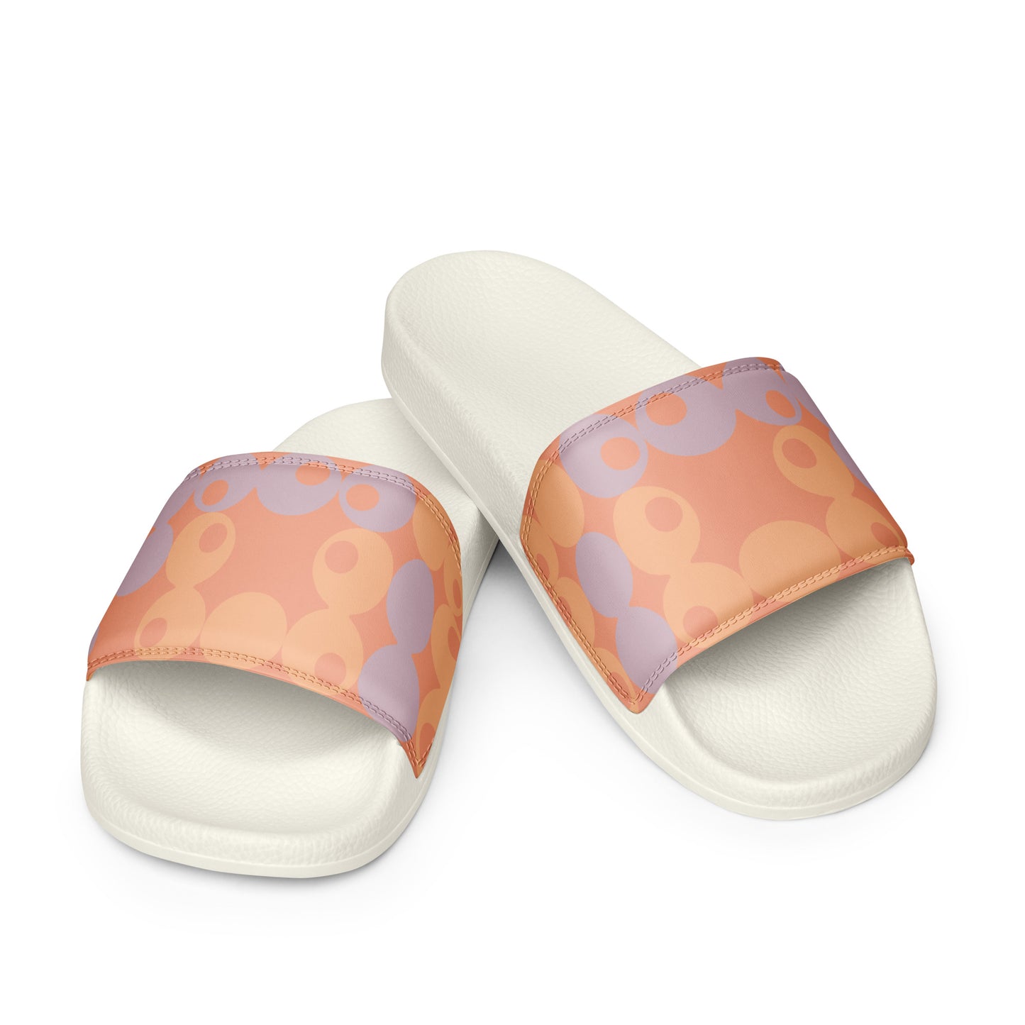Women's Slides Peach Fuzz Floral Print #!1.5