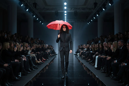 Umbrella Red & Black Watercolour