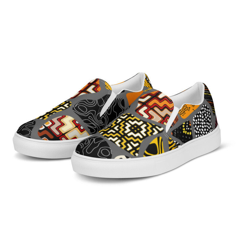 Women’s Afro Print Design 5 Slip Ons