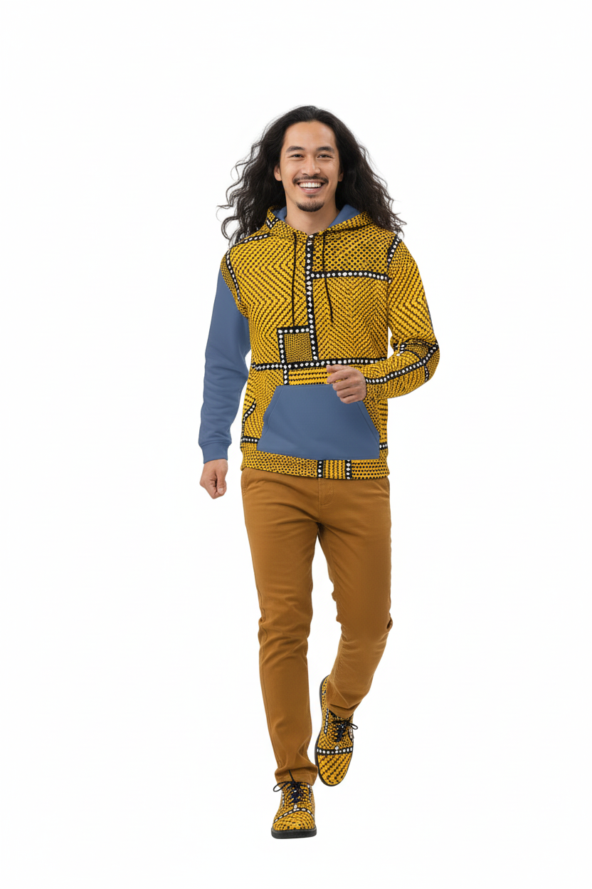 Unisex Hoodie Afro Patchwork Print Design 2