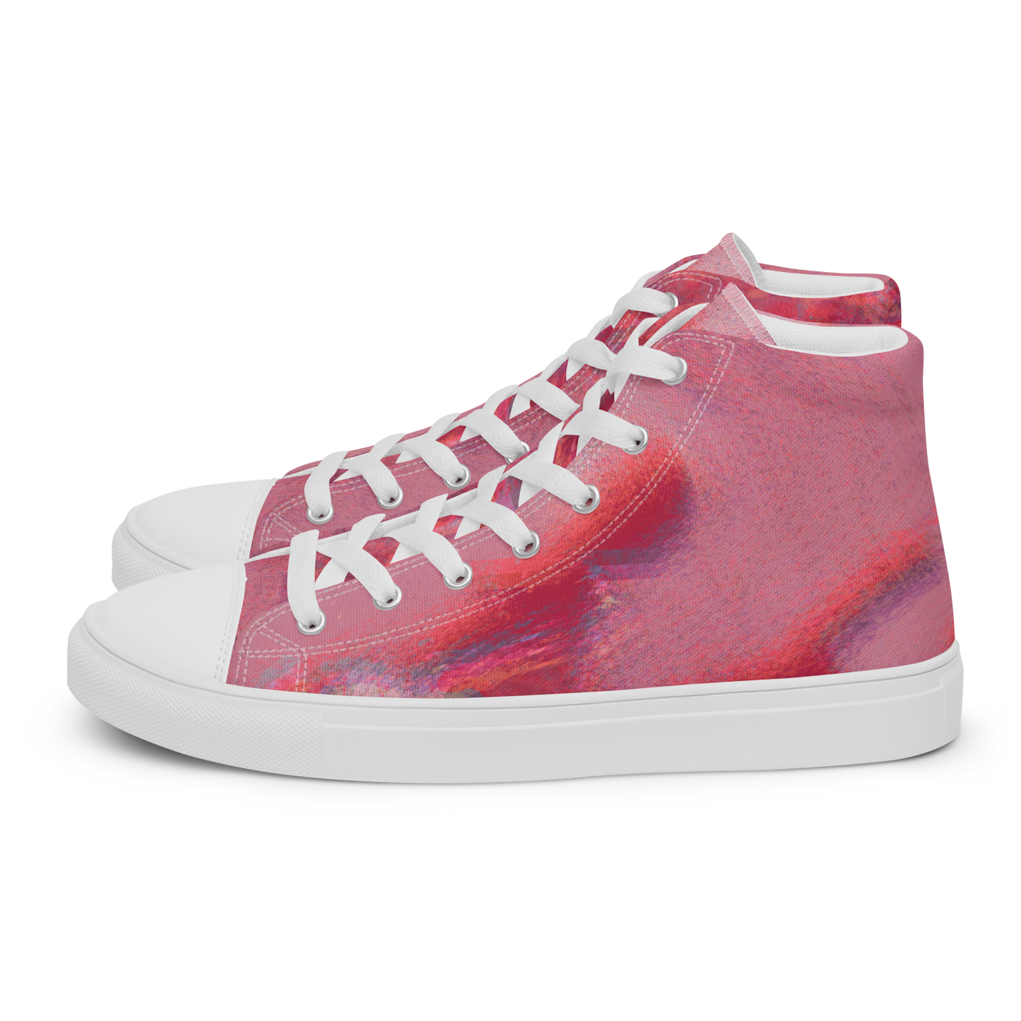 Women’s High Top Canvas Shoes Viva Magenta Texture 8 Metaverse.