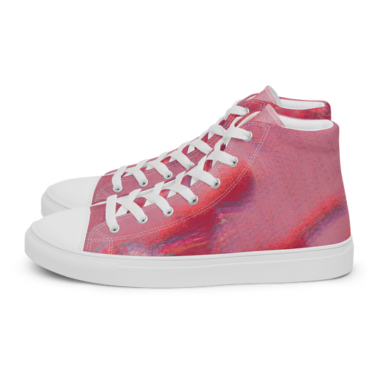Women’s High Top Canvas Shoes Viva Magenta Texture 8 Metaverse.