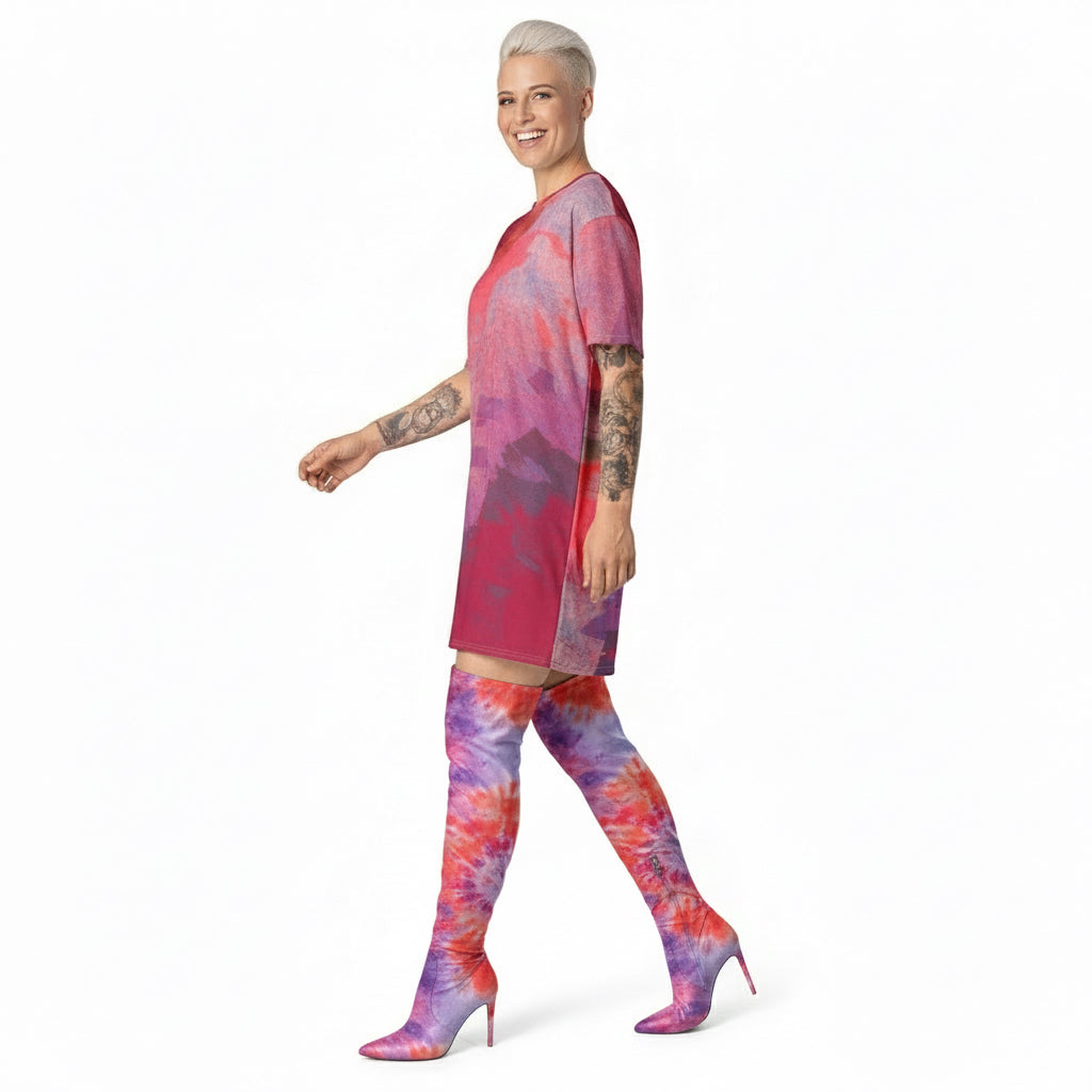 T-shirt dress Viva Magenta Texture 5 Metaverse