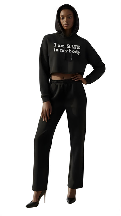 Crop Hoodie Self Love - I Am Safe In My Body