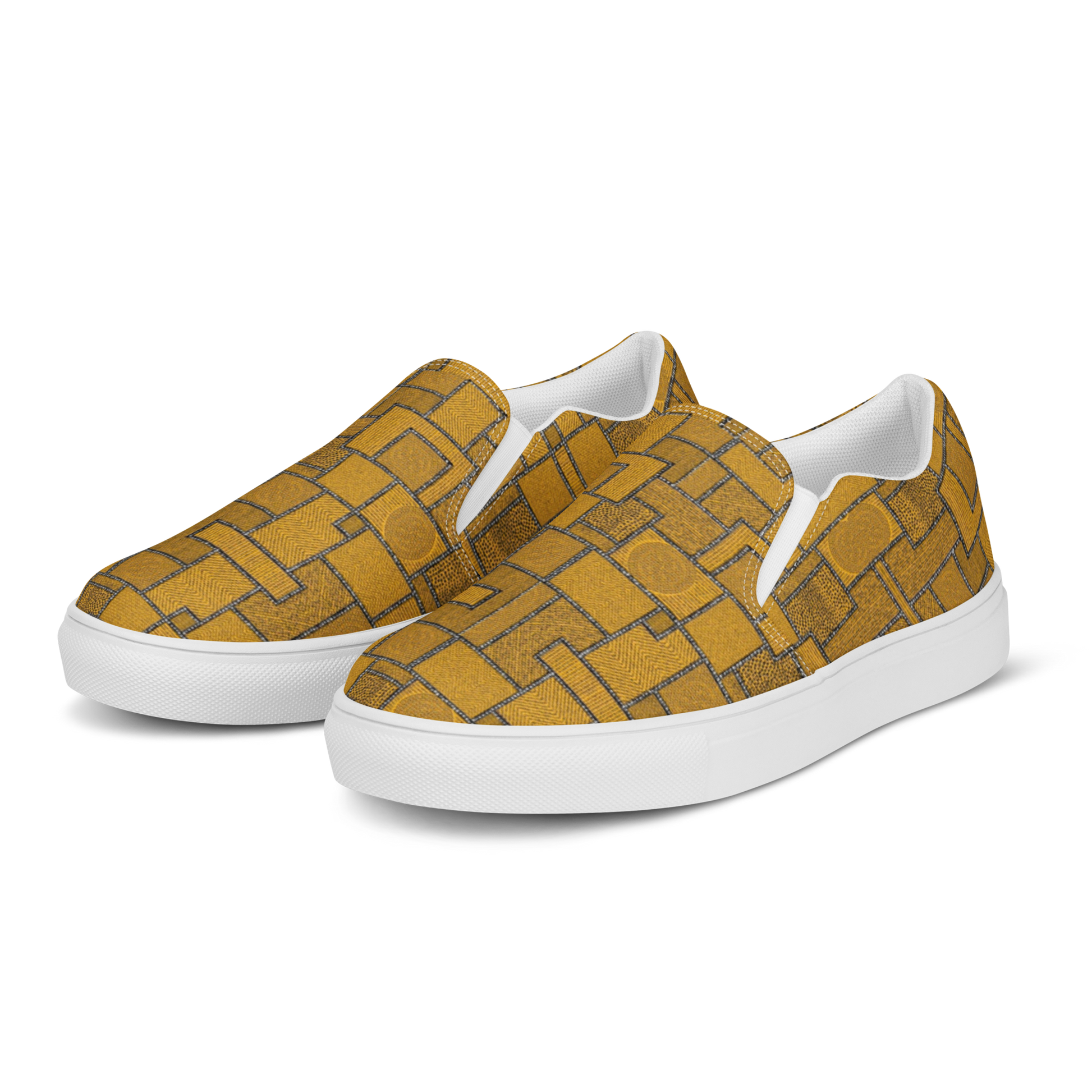 Women's Slip On Canvas Shoes Full Cover Afro Patchwork Print Design 3