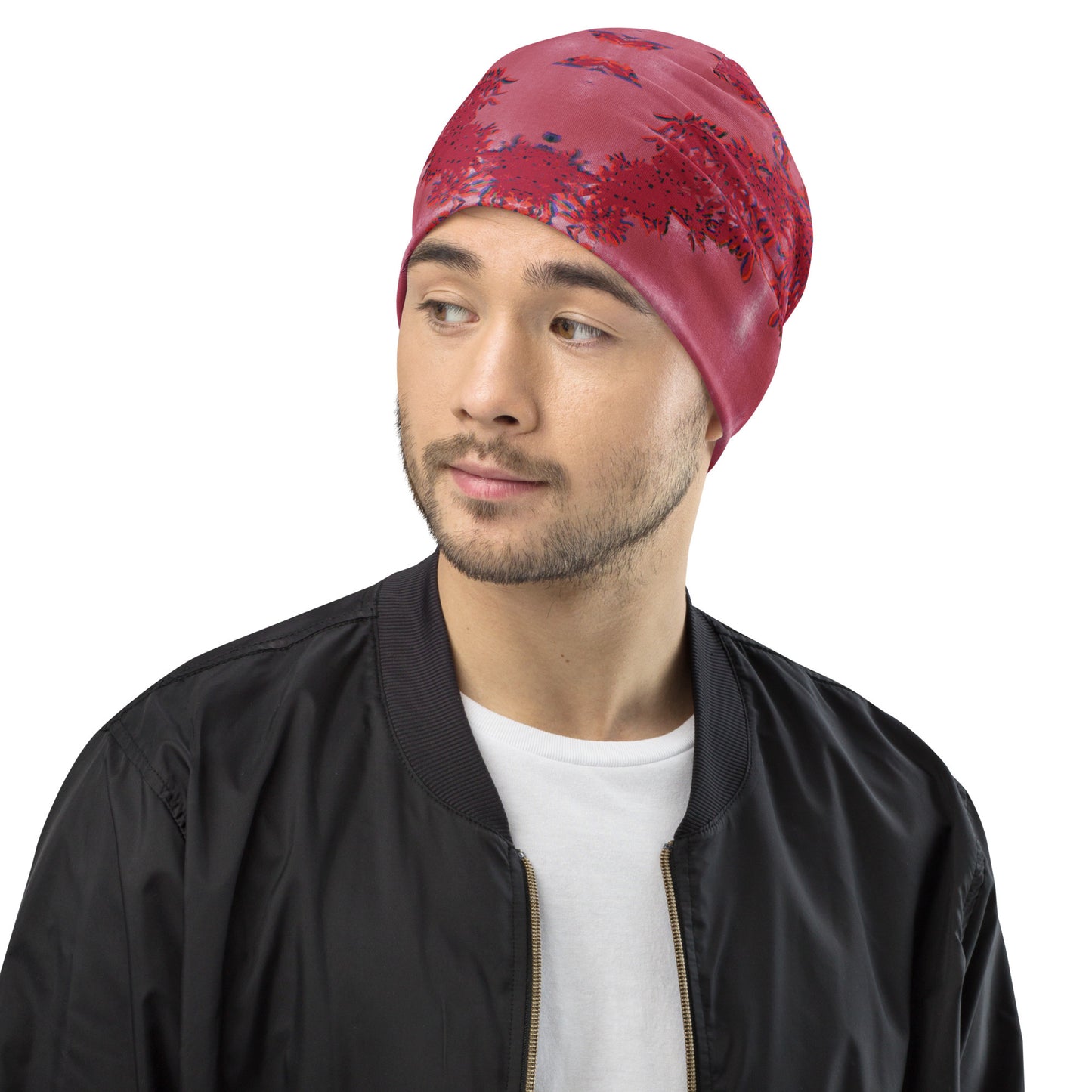 Beanie Viva Magenta Abstract Print Design 22.1 - Metaverse
