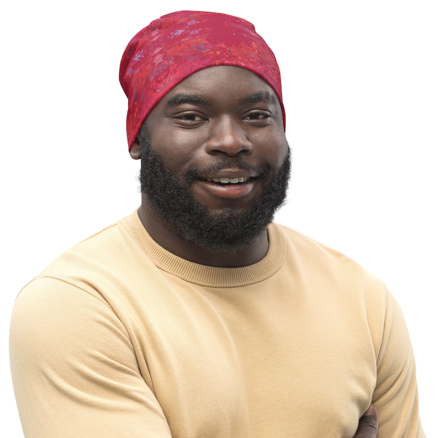 Beanie Viva Magenta Abstract Print Design 15.1