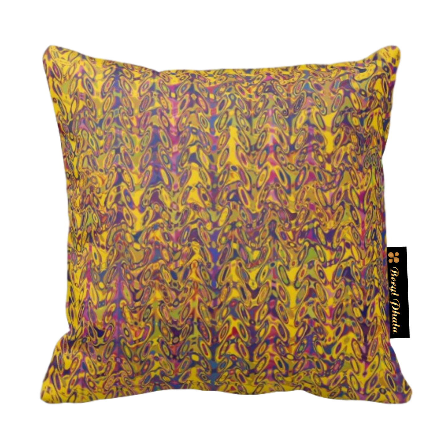 Cushion Yellow & Brown Gradient Print Design