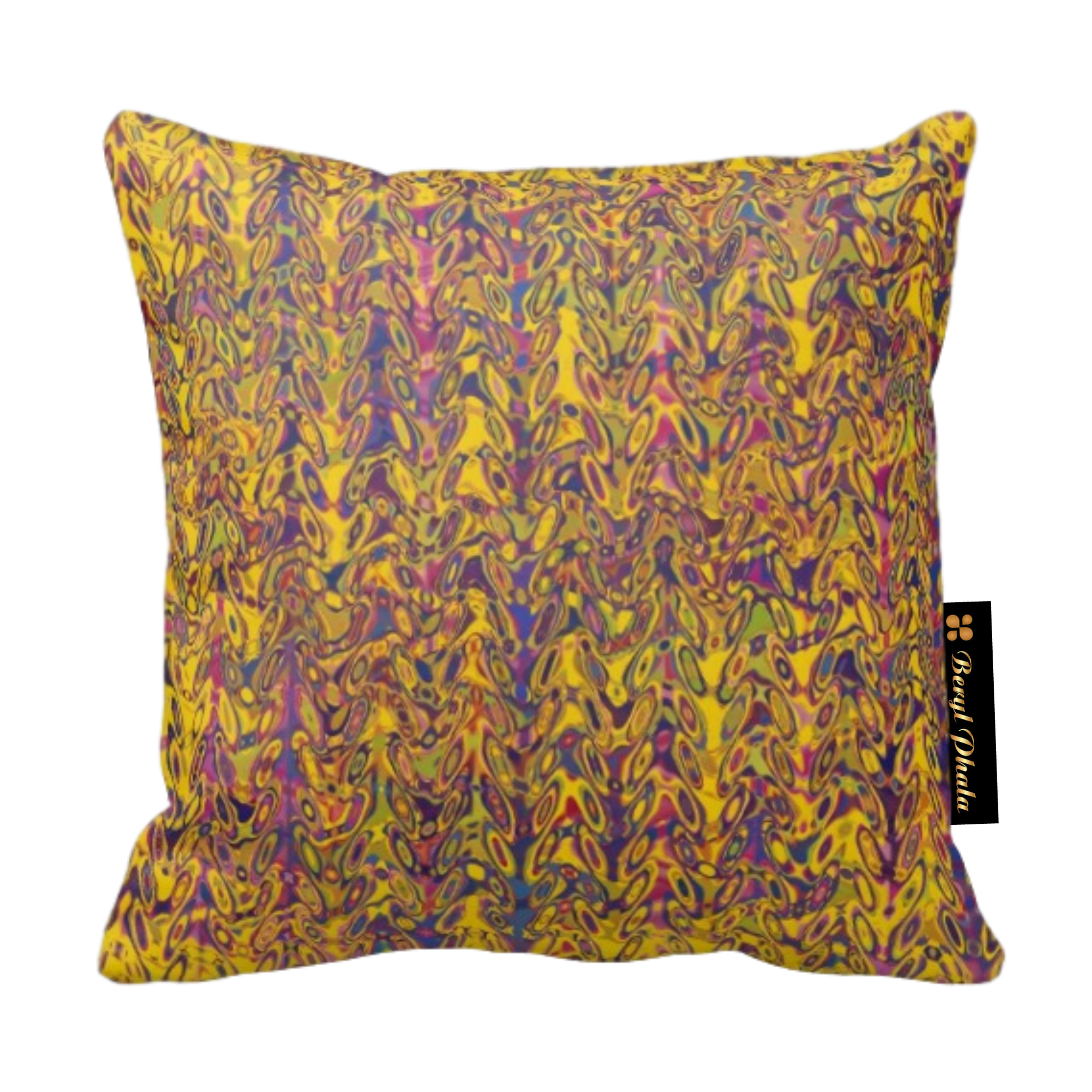 Cushion Yellow & Brown Gradient Print Design