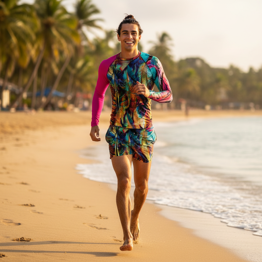 Men’s Rash Guard Long Sleeved Abstract Print 2