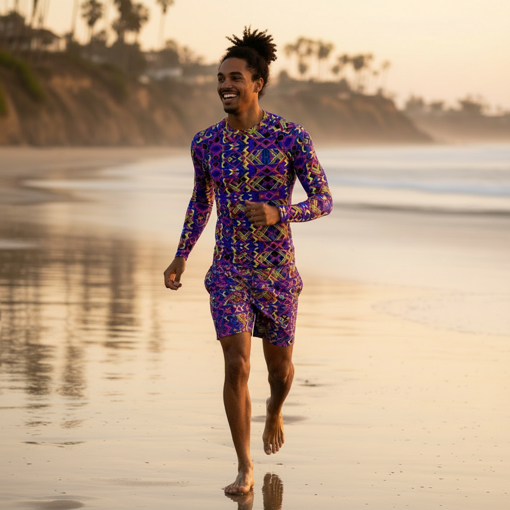 Men’s Rash Guard Long Sleeved Abstract Print 5